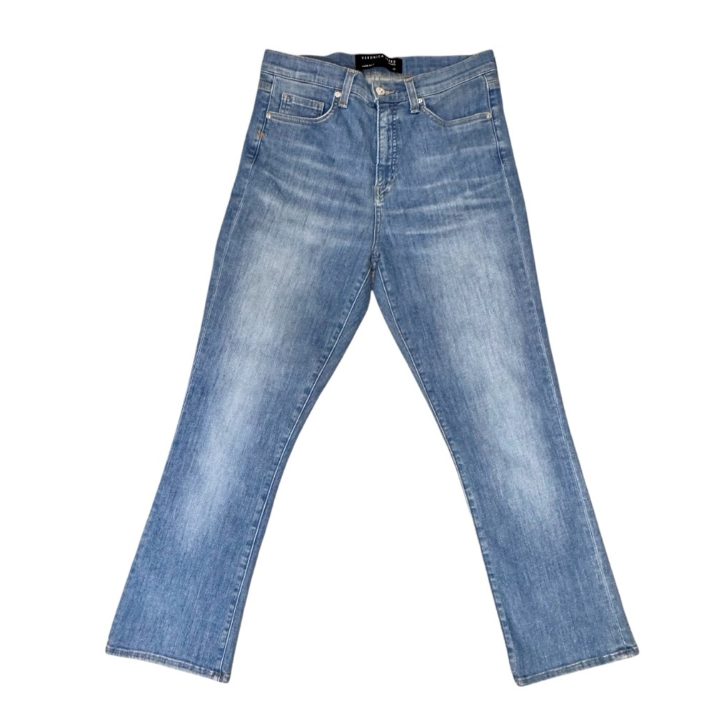 Veronica Beard Carly Kick Flare High Rise Jeans Lakeshore Wash Blue 30